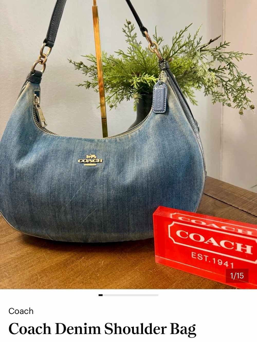 Coach Denim Shoulder Bag